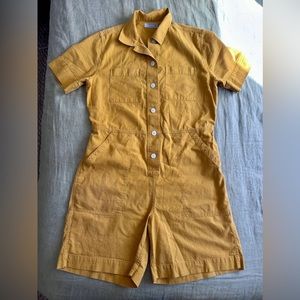 Everlane Corduroy Short Button Front Romper